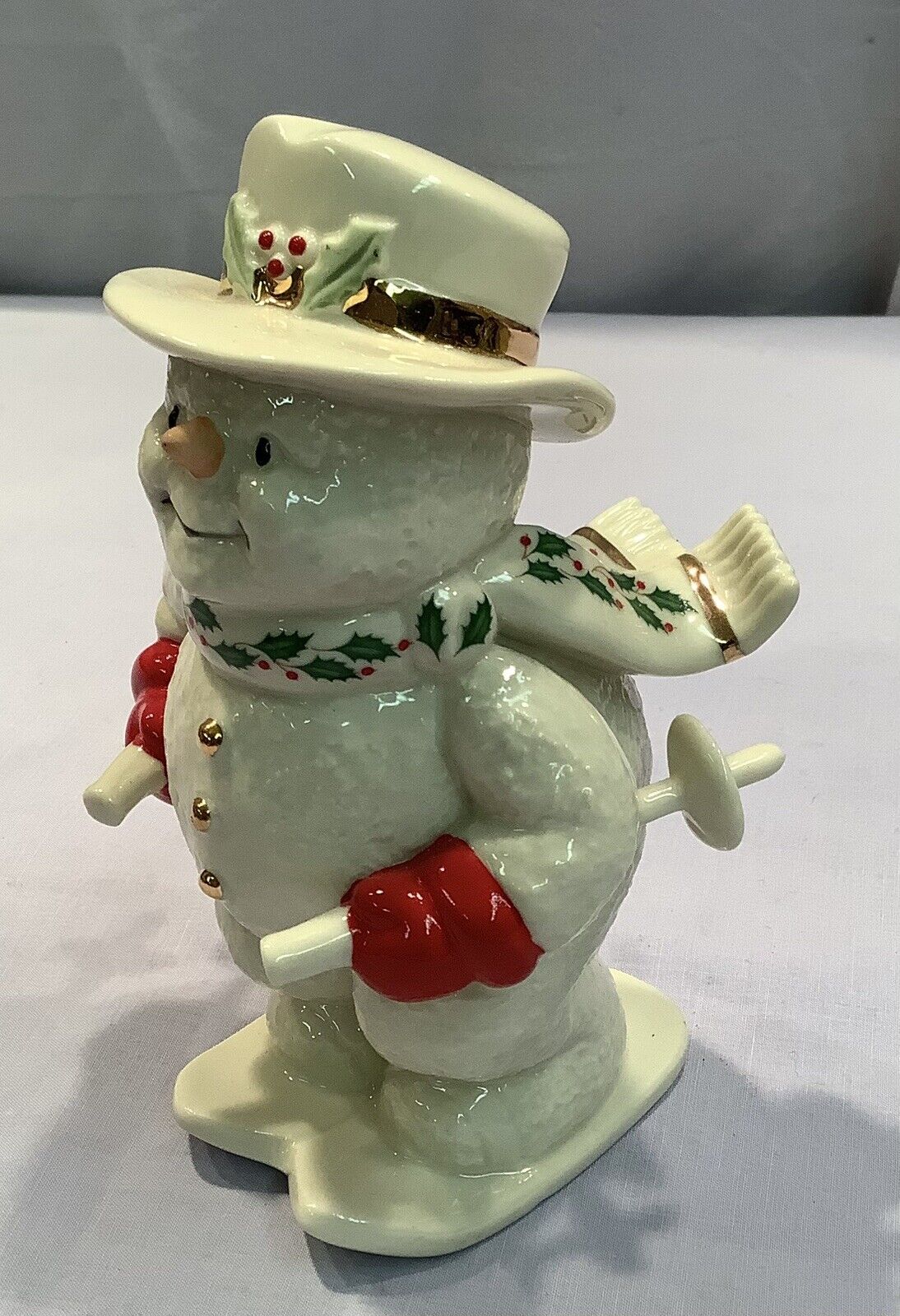 Vintage Lenox Holiday ''Skiing Snowman'' Figurine 6.25''