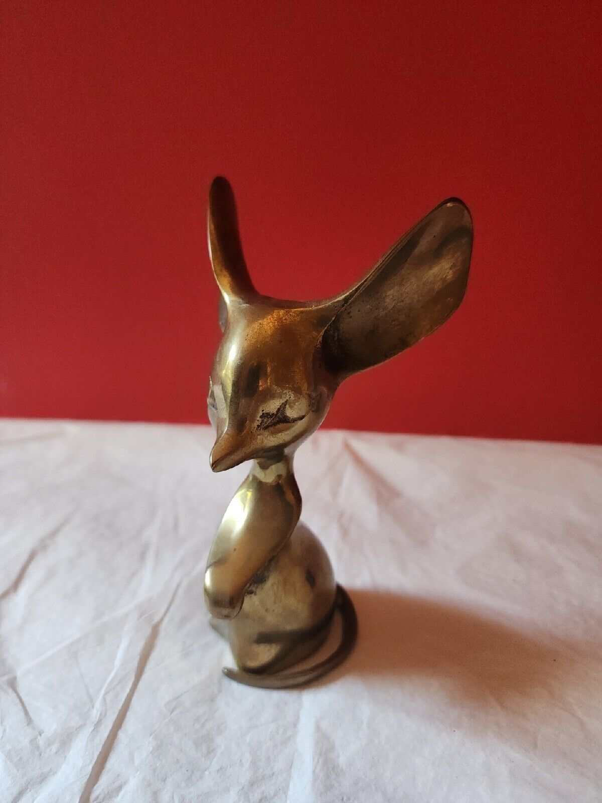 Mcm Vintage Brass Mouse Figurine 5\