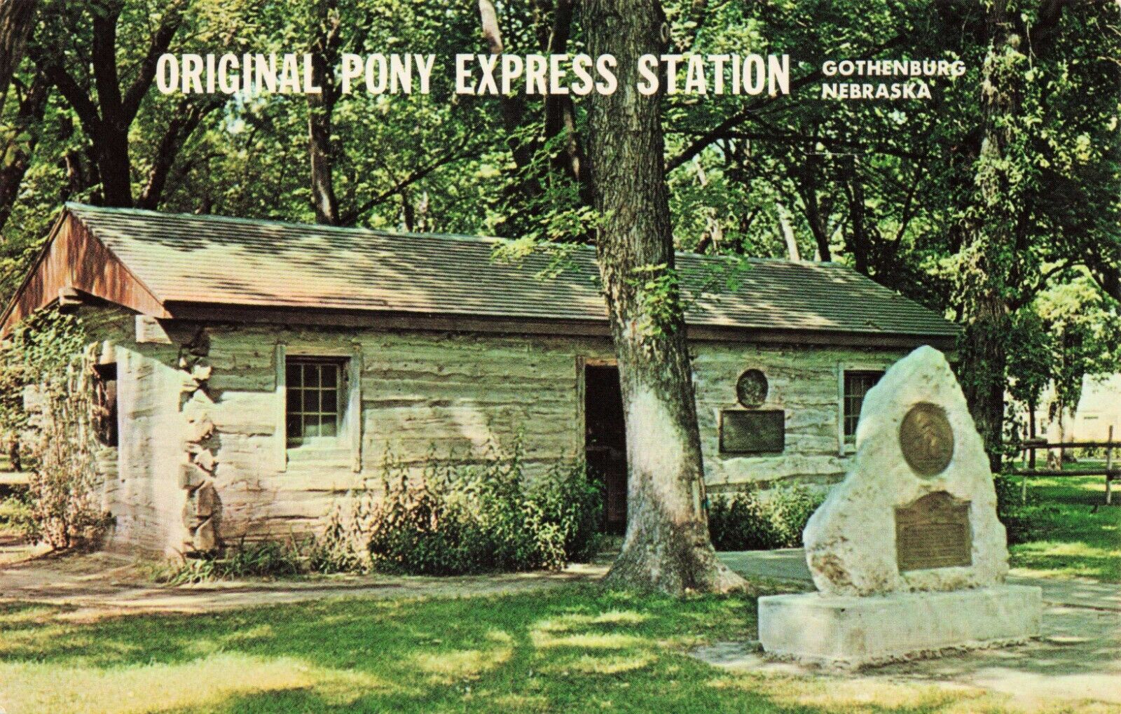 Postcard Original Pony Express Station City Park Gothenburg, Nebraska NE VTG