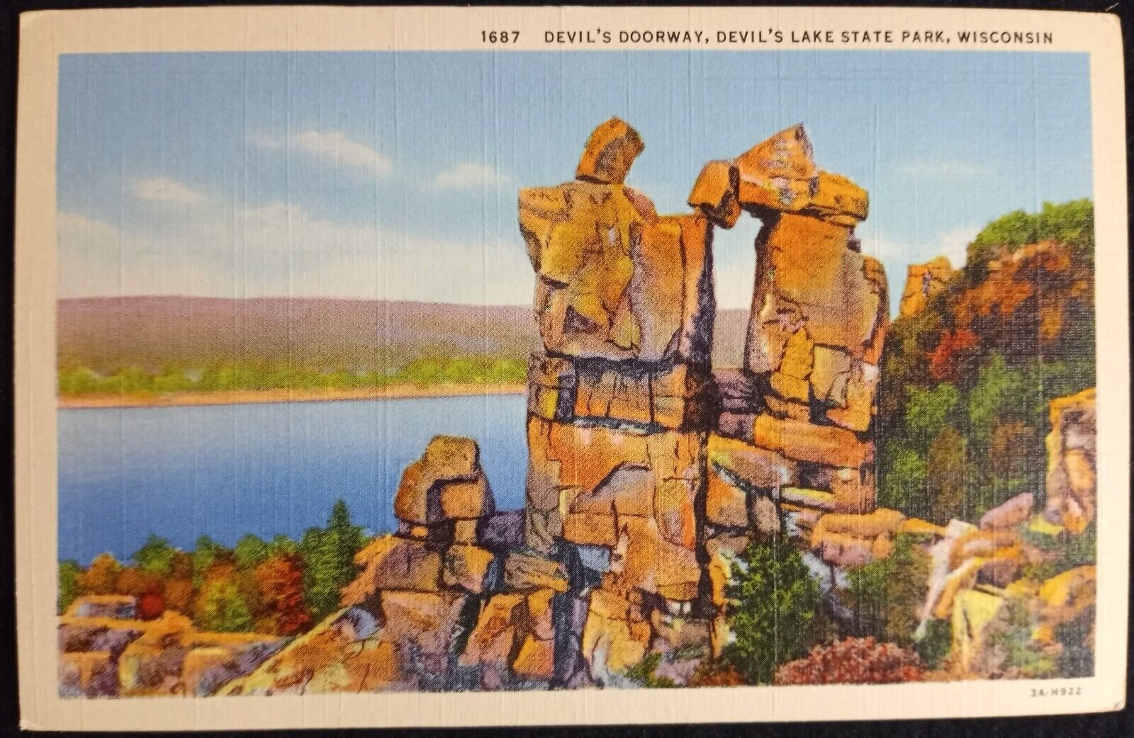 Devil's Doorway Devils State Park Wisconsin WI Sauk County c1930s Postcard A40