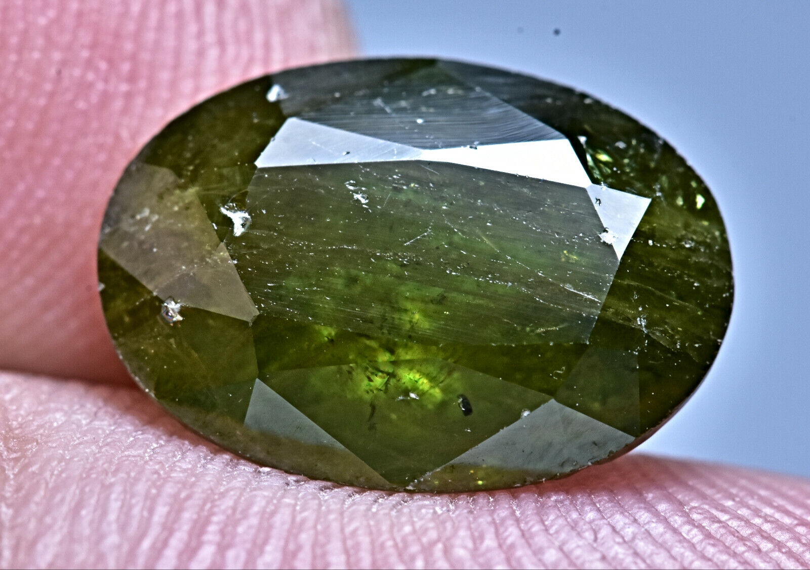 5 Carat Rare Natural Oval Faceted Green Garnet Gemstone From Afghanistan