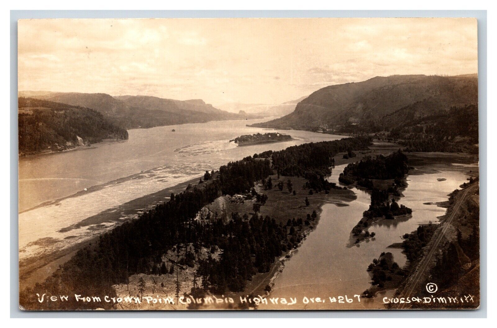 RPPC Crown Point Gorge View Columbia River Highway OR UNP Dimmitt Postcard V7