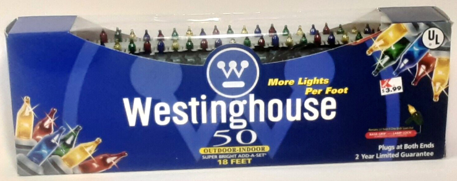 Christmas Lights Multicolor Westinghouse 50 Light Set New In Box Tested