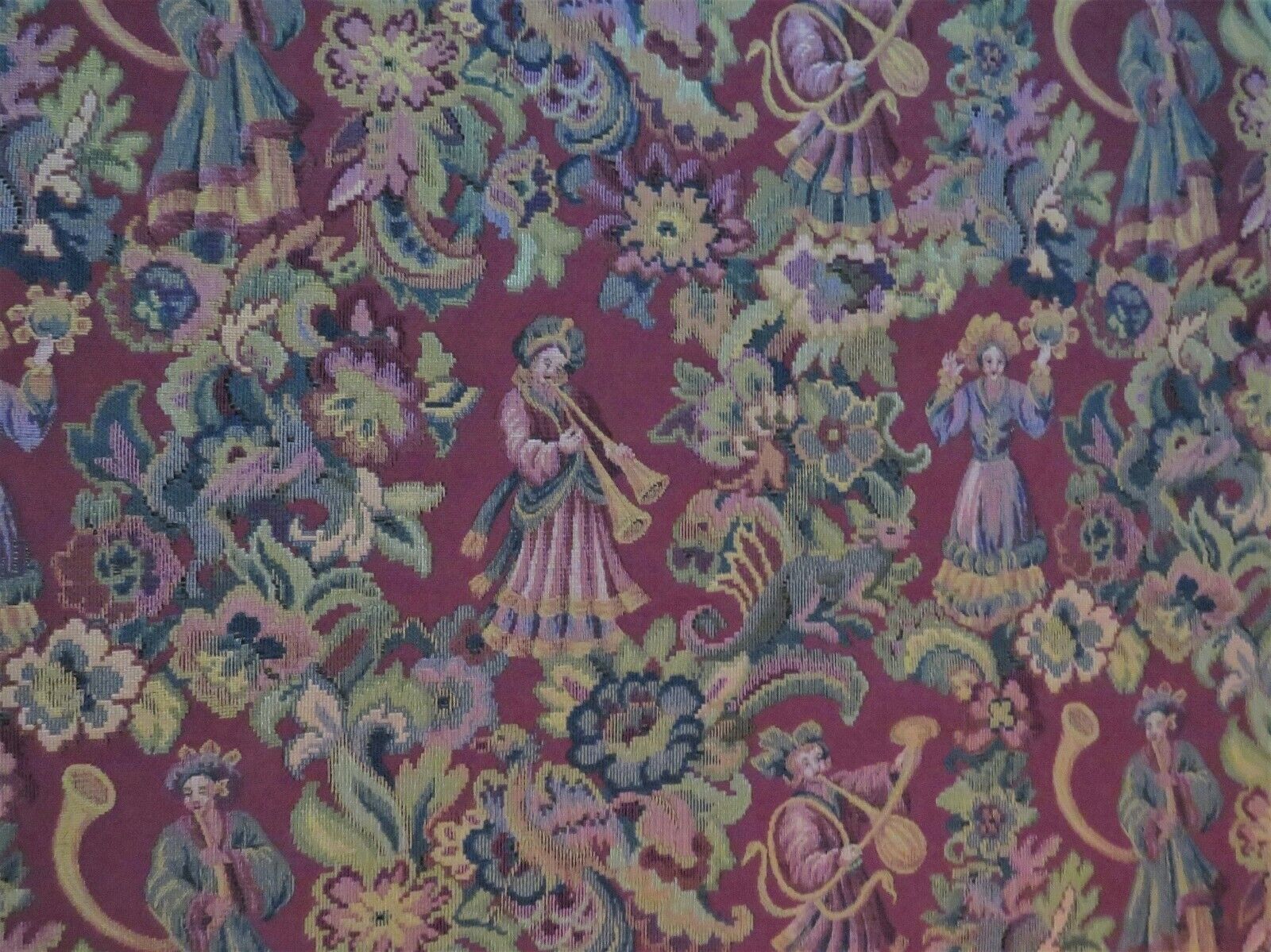 10 Yards Scalamandre Tapestry Designer Fabric in Burgundy Red