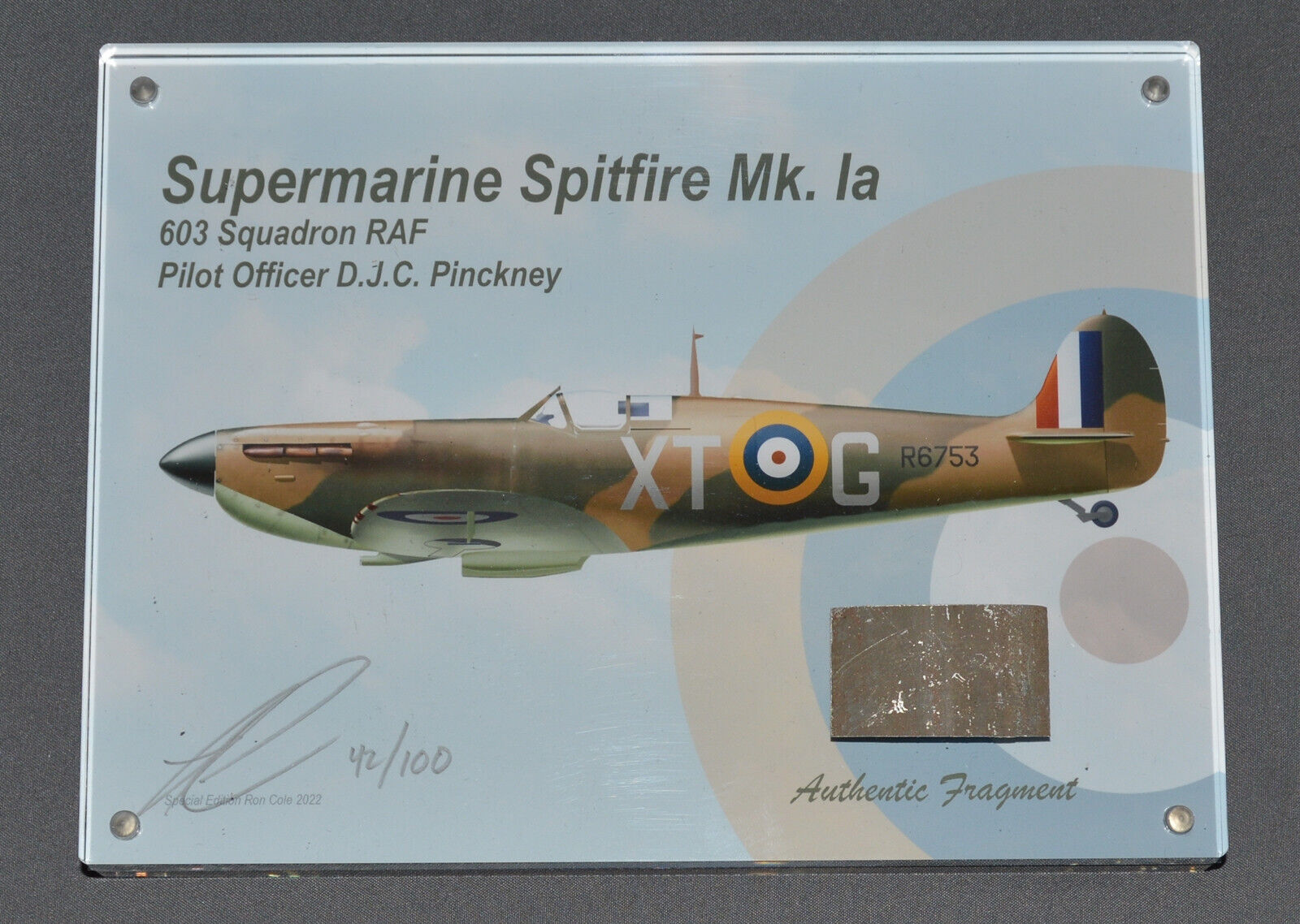 Genuine Battle of Britain Artifact RAF Supermarine Spitfire Flown Aluminum WWII