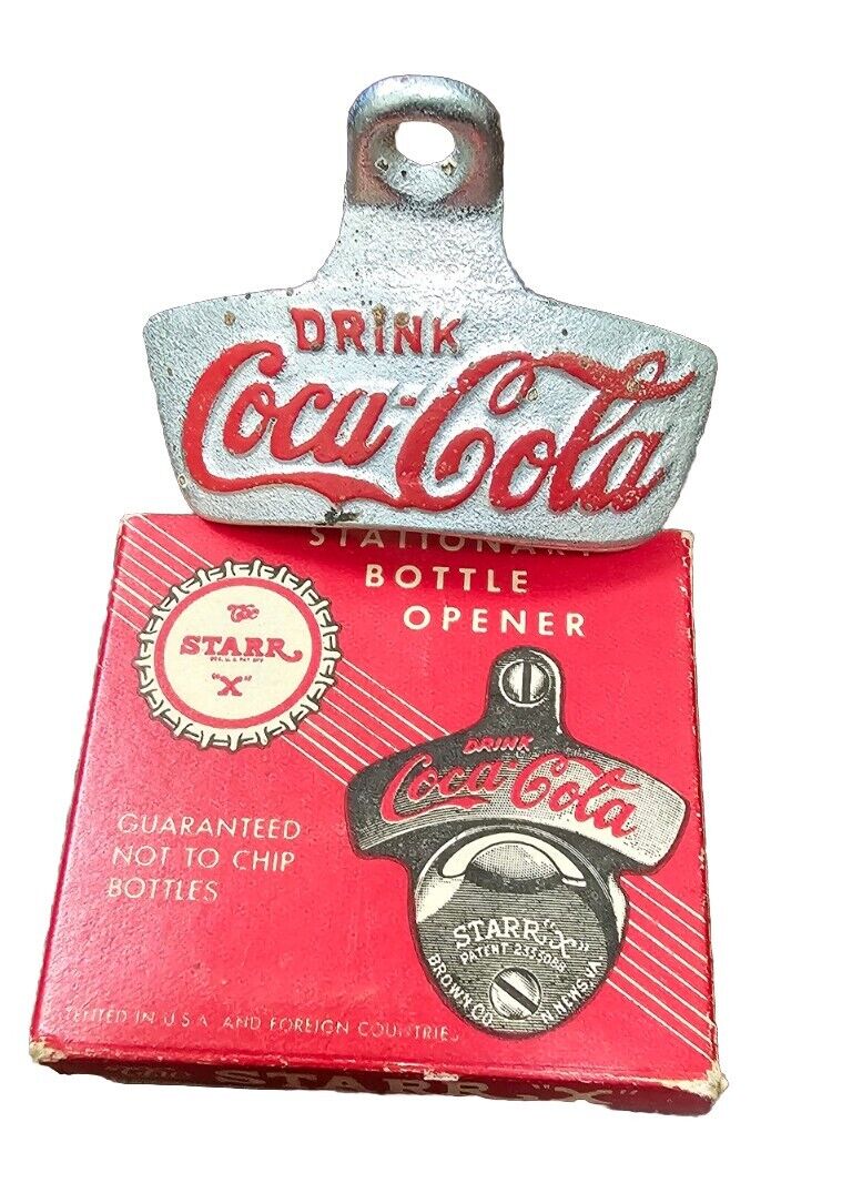 Vintage Starr “X” Coca-Cola Stationary Bottle Opener In Original Box ~ USA