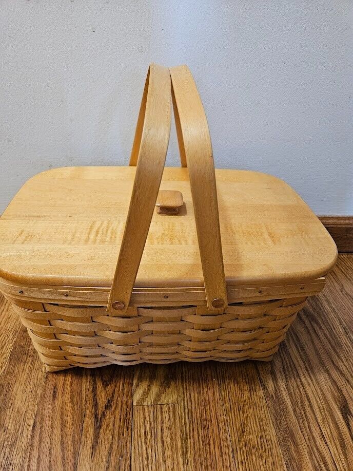 Longaberger  1997 Med Market Basket with Lid, Protector and Product Card - 10537