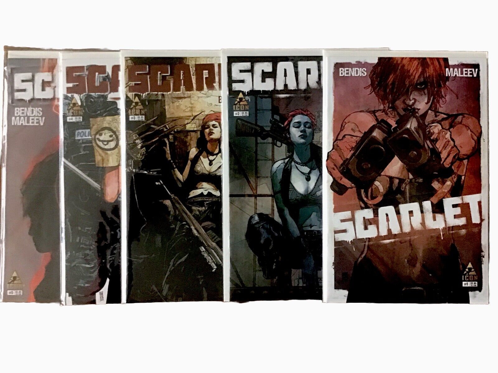 Scarlet #1-#5 Beautiful NM Complete Book One Bendis/Maleex Icon Comics