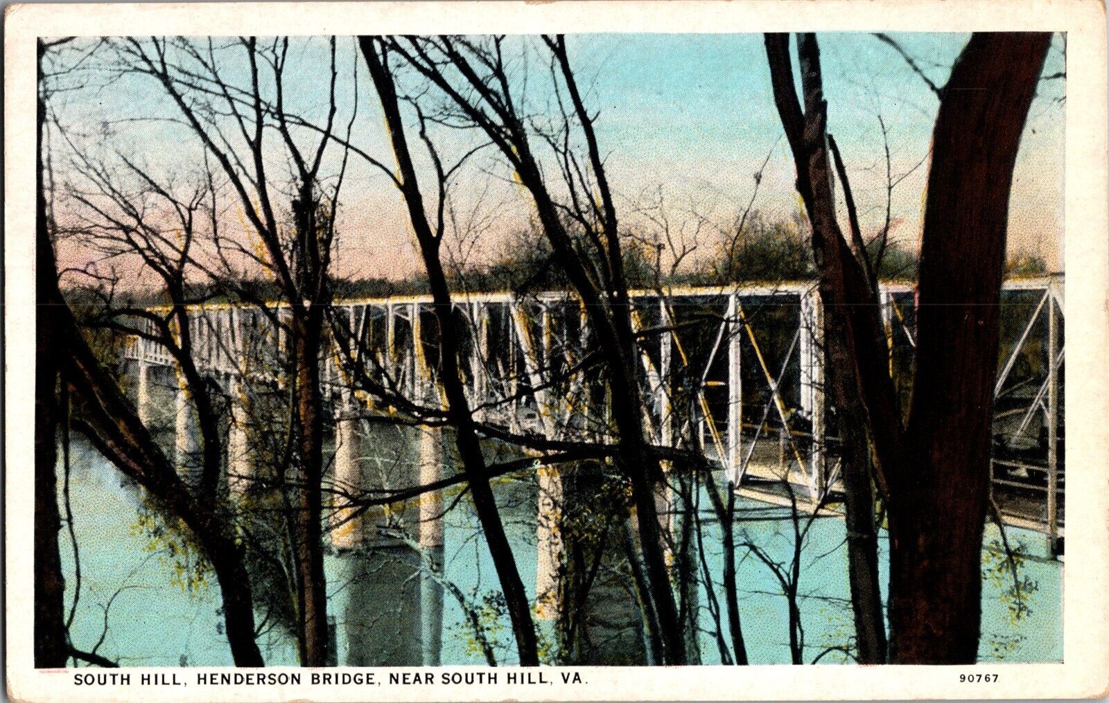 South Hill, Henderson Bridge Near South Hill VA Vintage Postcard K77