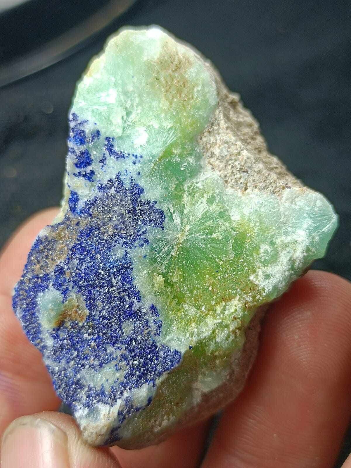 55g Lazurite and Green Aragonite Combine Cluster Afghanistan