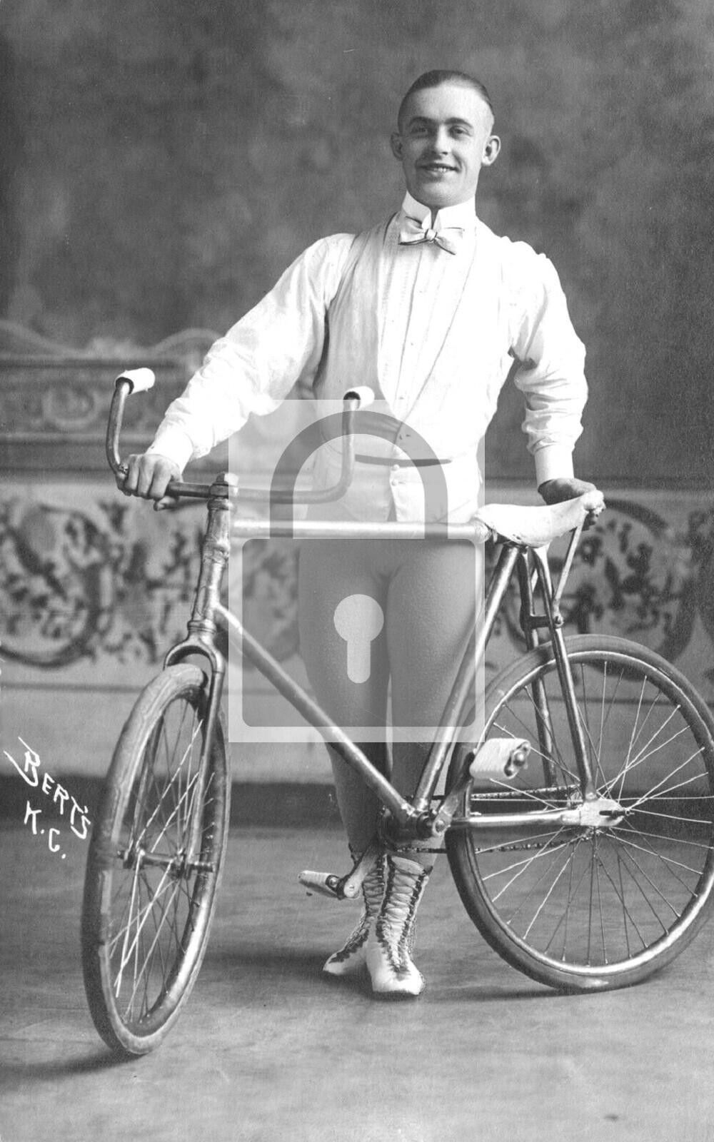 Berts KC Bicycle Circus Act Reprint Postcard