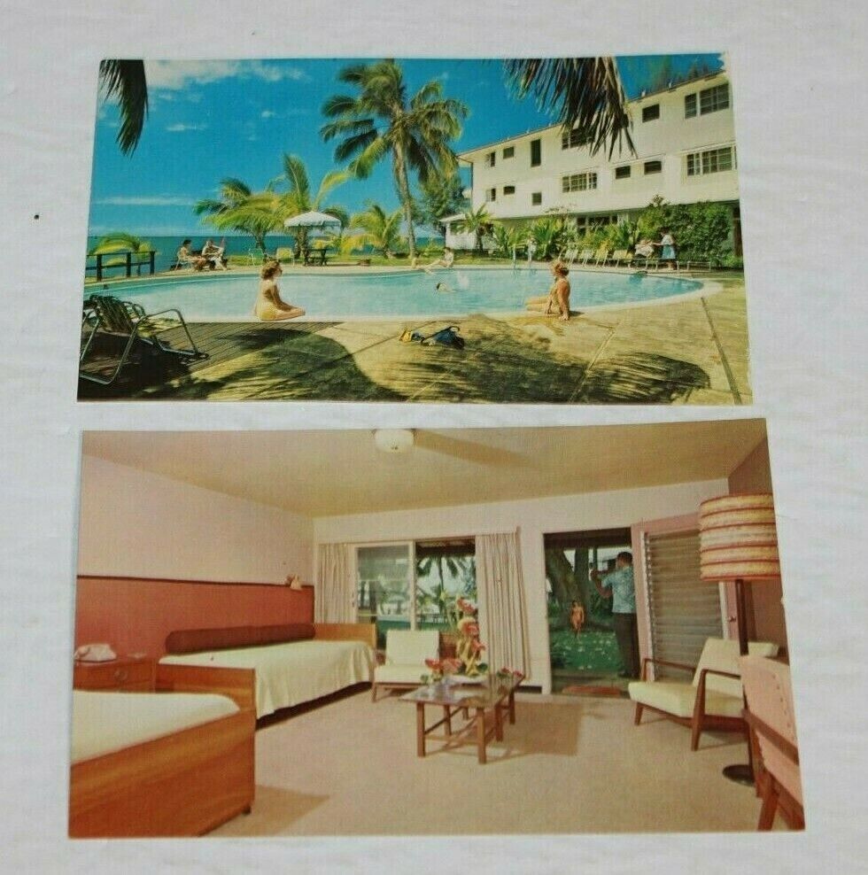 Vintage Pair Travel Postcards Naniloa Hotel Hilo Hawaii