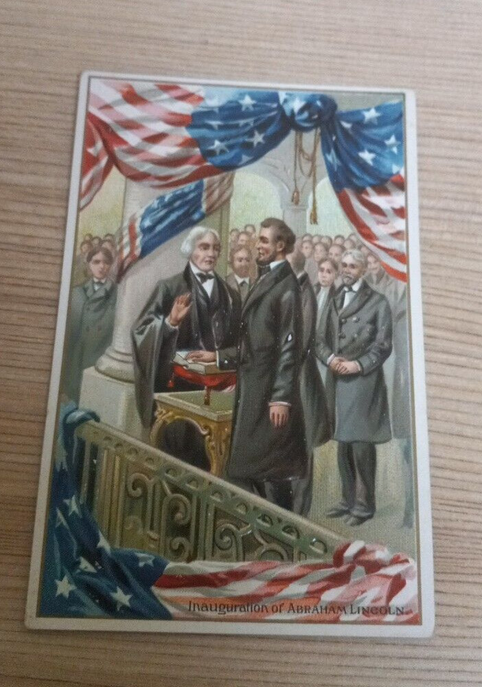 Postcard Inauguration of Abraham Lincoln BIRTHDAY Tuck's PATRIOTIC UNPOSTED