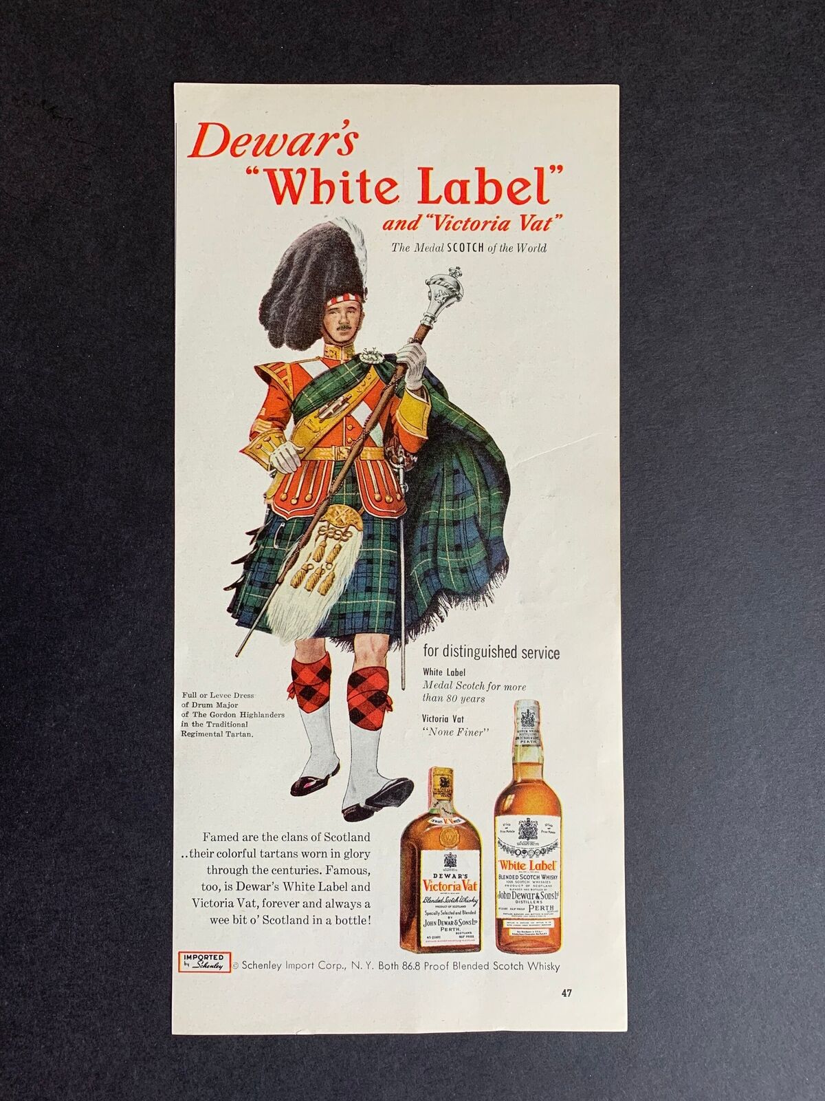 Vintage 1943 Dewar’s Scotch Whiskey Print Ad