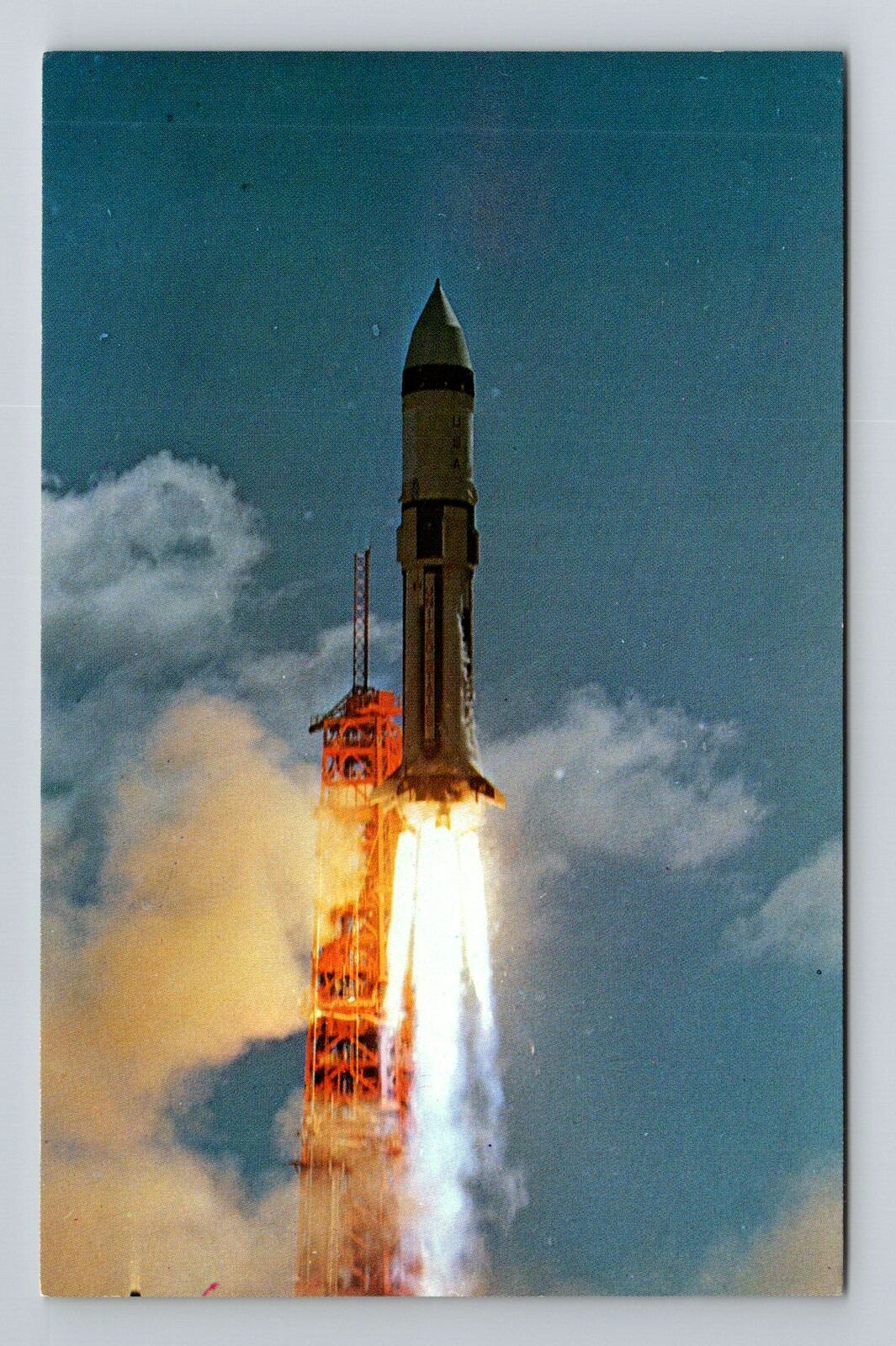 Cape Kennedy FL-Florida, Saturn I Launching, Vintage Postcard