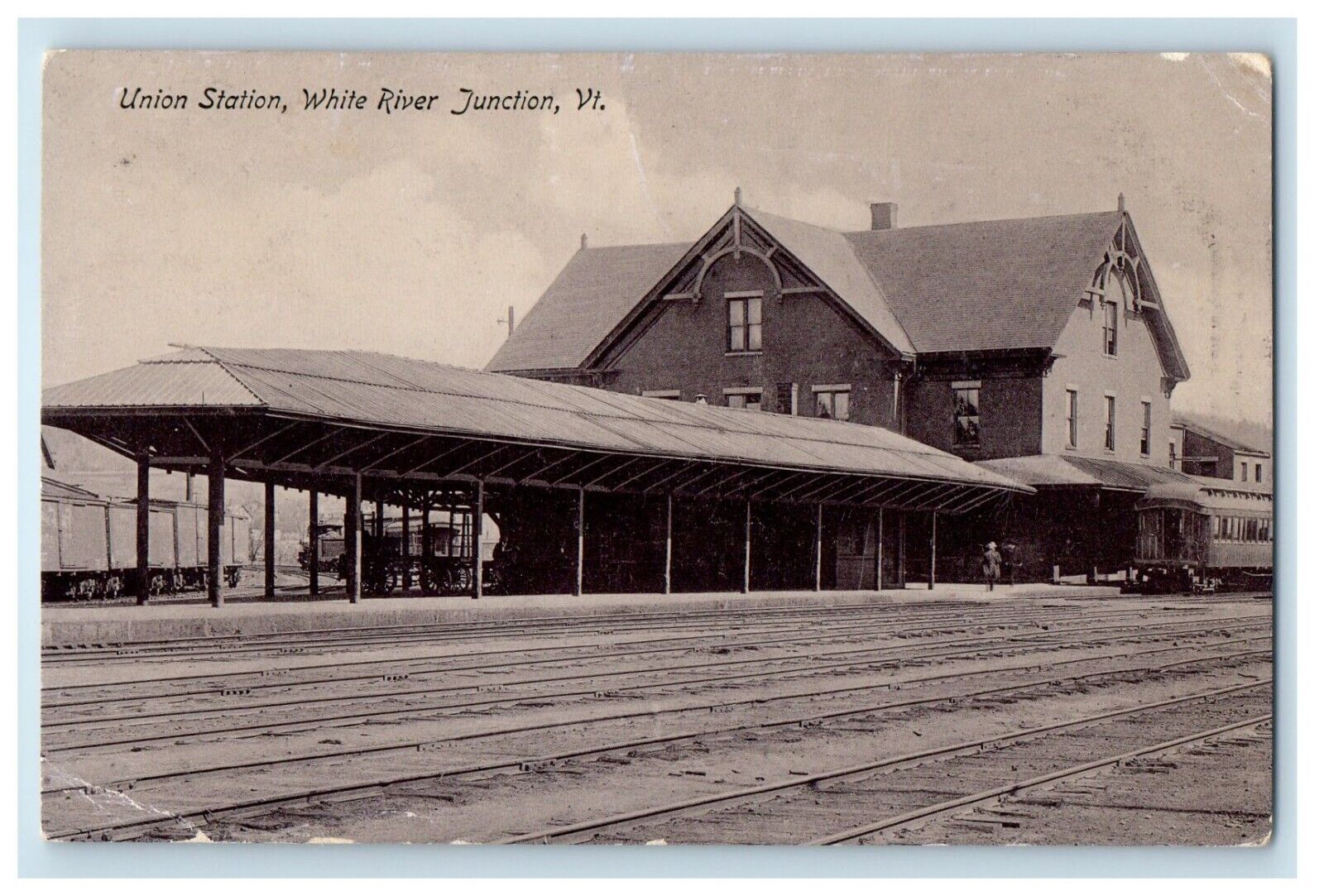 c1910\'s Union Station Depot White River Junction Vermont VT Antique Postcard