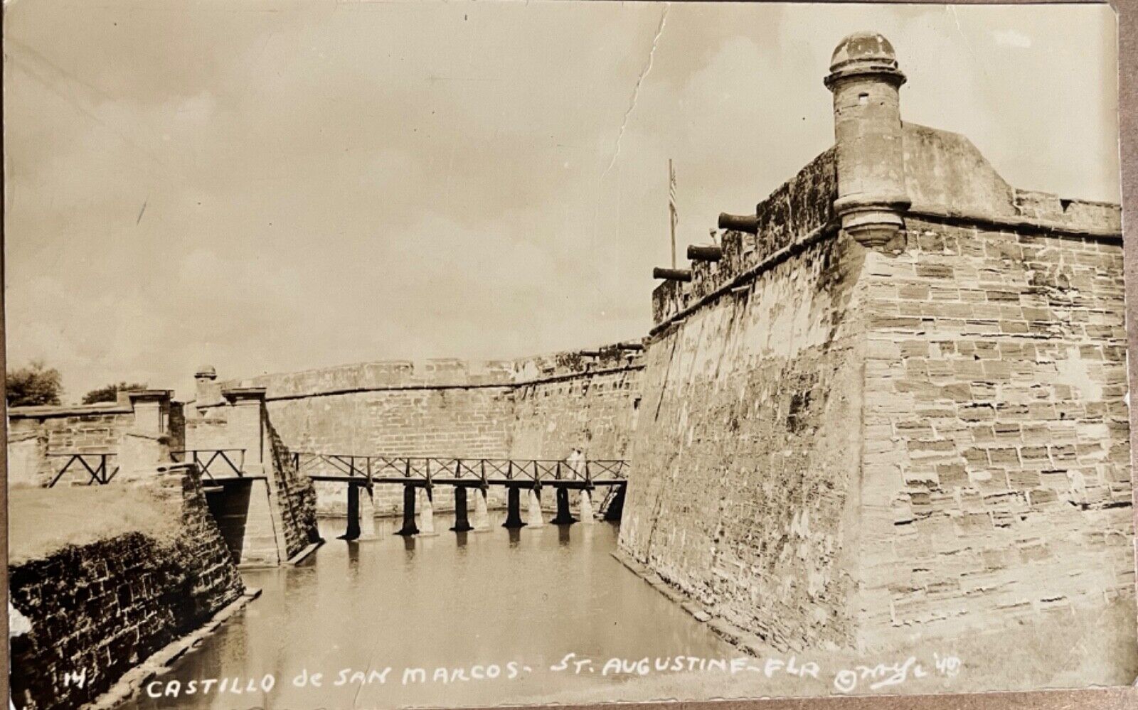 RPPC St Augustine Florida Castillo de San Marcos Real Photo Postcard c1940