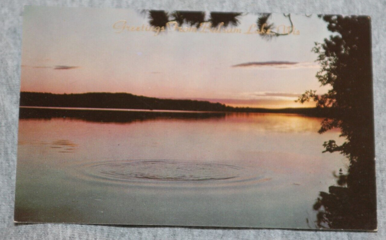 Vintage Postcard: Greetings From Balsam Lake, Night Scene, Wisconsin