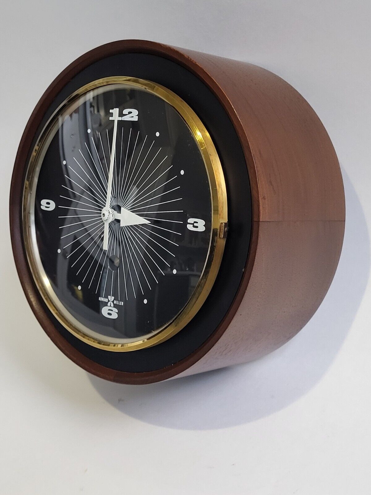 George Nelson Howard Miller Meridian Wall Clock Model #631 Runs MCM Rare