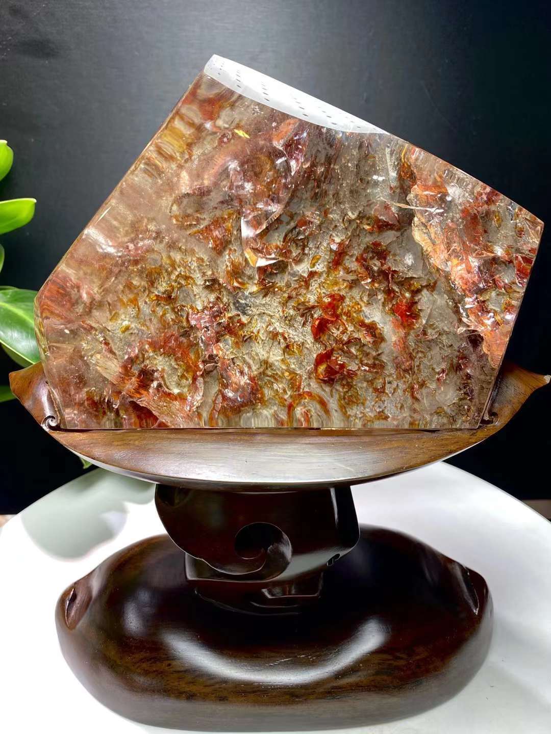 Very beautiful natural red glue flower stone decoration, Rich color，classy