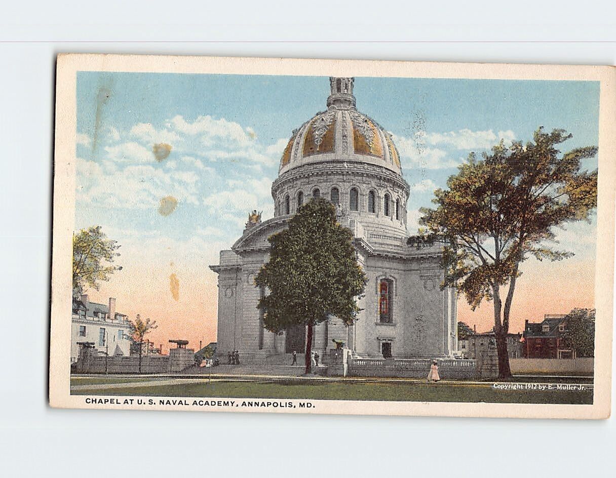 Postcard chapel at U.S Naval Academy Annapolis Maryland USA