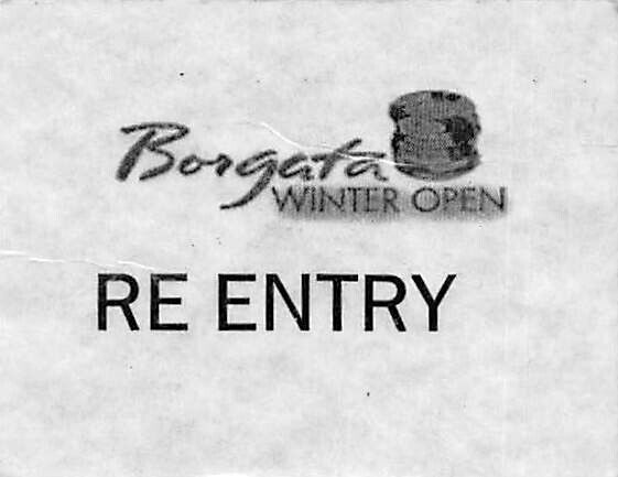Borgata Casino - Atlantic City, NJ - Laminated Paper Winter Open Re Entry Card