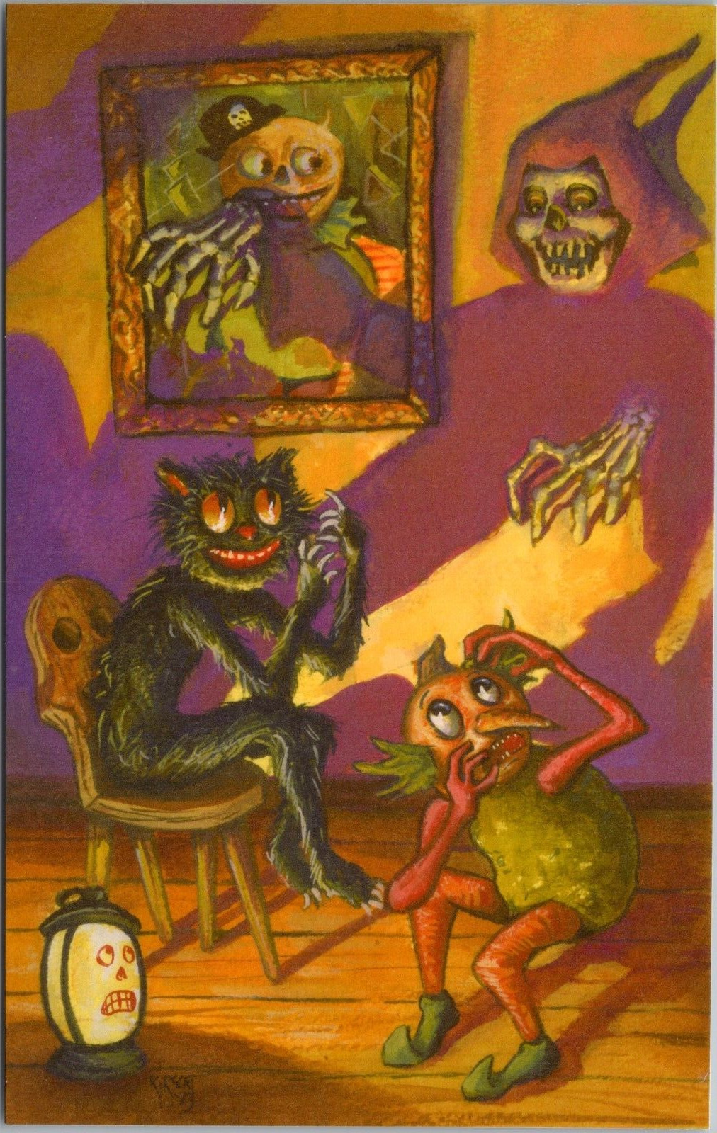 Matthew Kirscht Halloween Postcard - Shadow Puppets - March 2023 - Signed 23/66