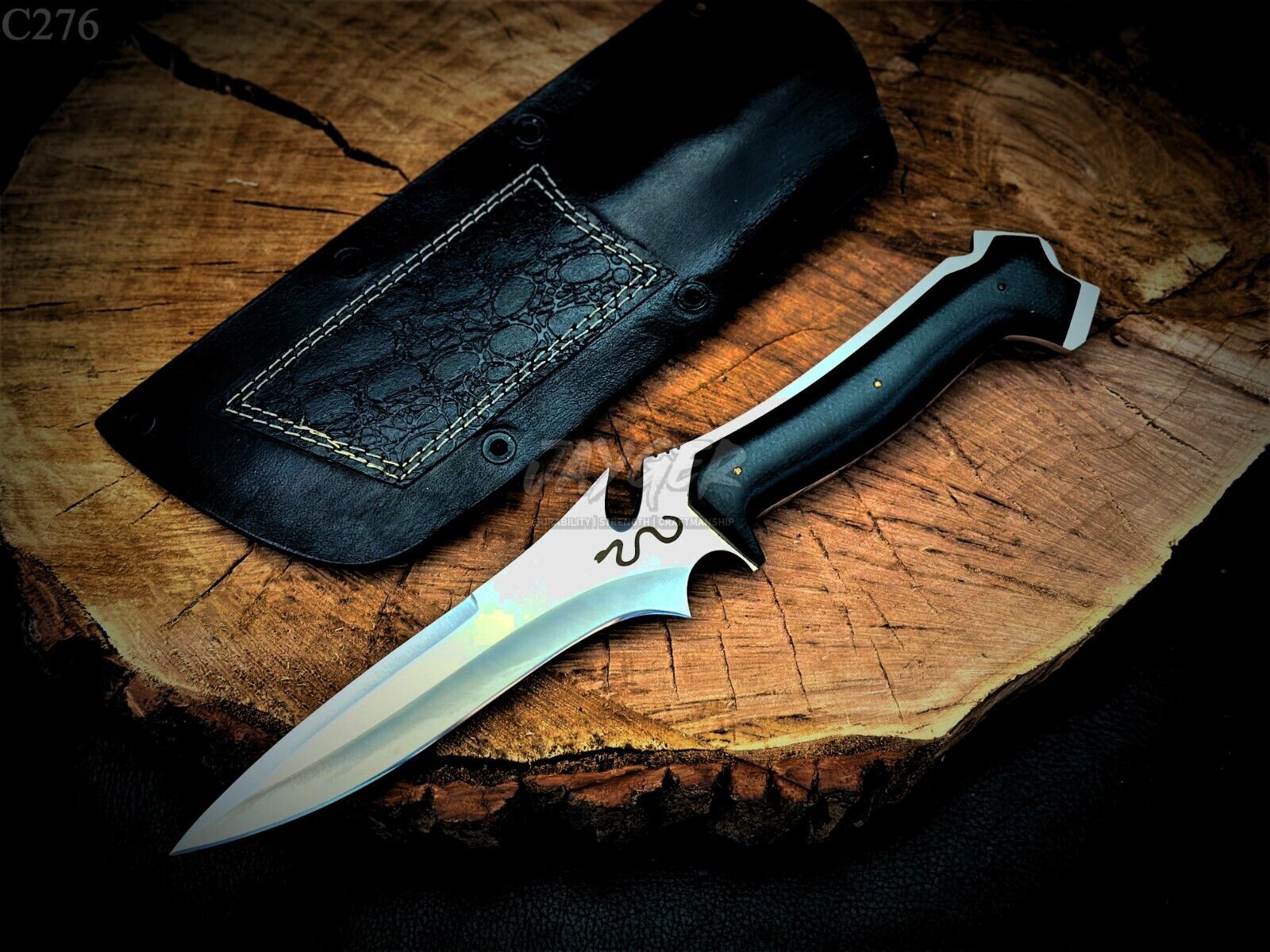 Handmade Jack Krauser Replica Knife | RE4 | D2 | Leather Cover