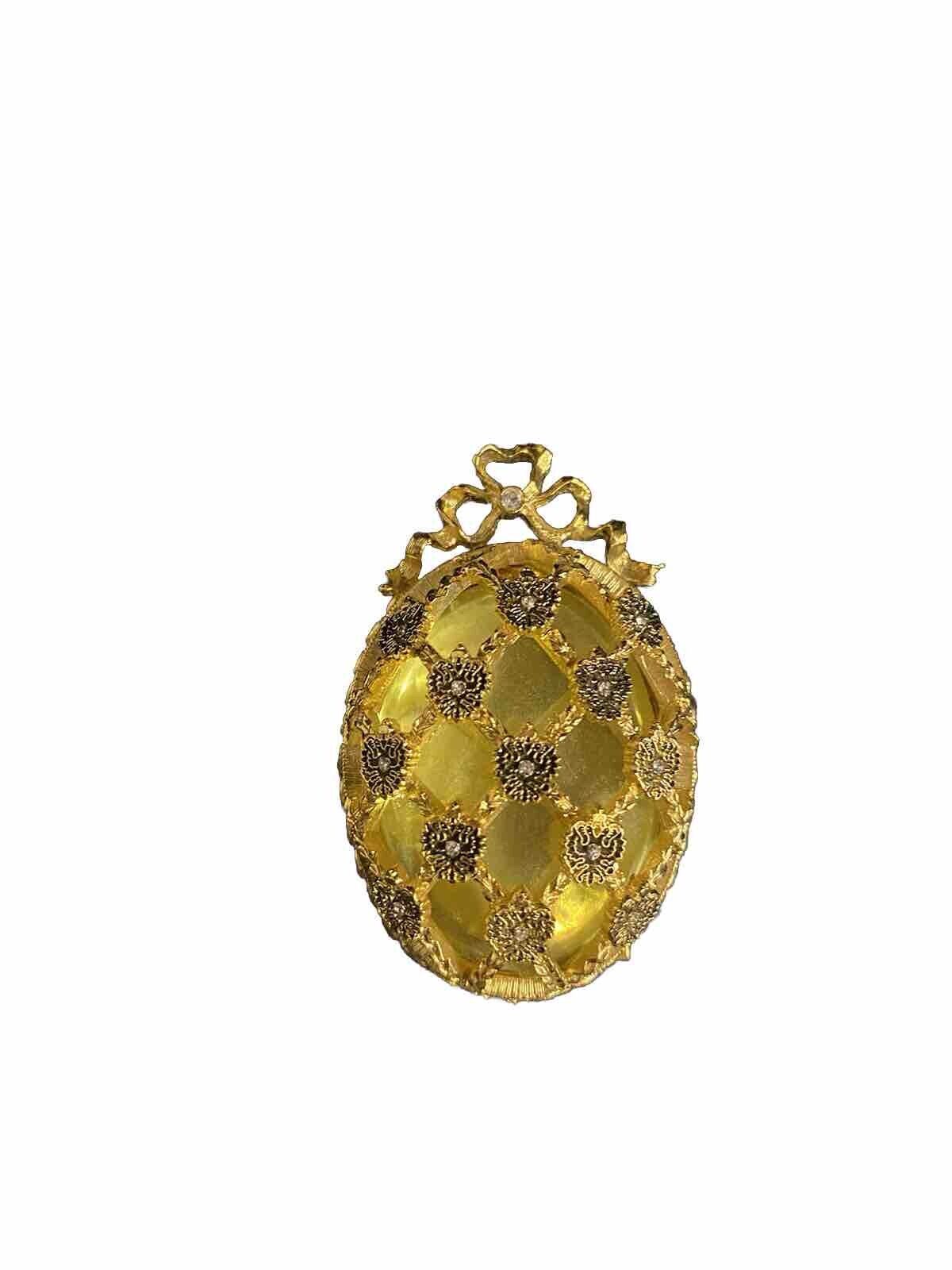 Rare Citrine Fabergé Half Egg Miniature Imperial Ornament