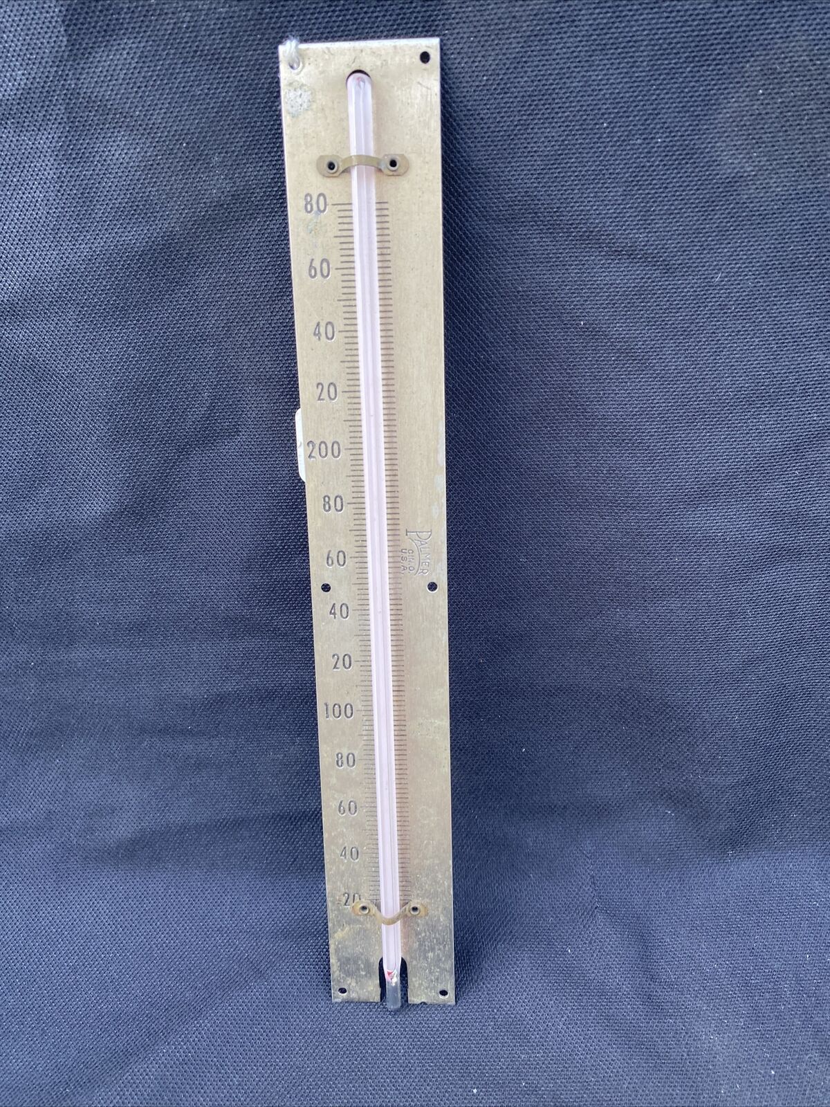 Vintage Palmer Co Cincinnati Ohio Brass Industrial Thermometer Steampunk