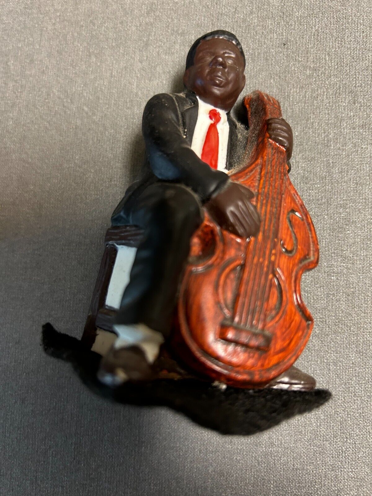 2 Vintage African American Jazz Musicians Playing Instruments Figurines