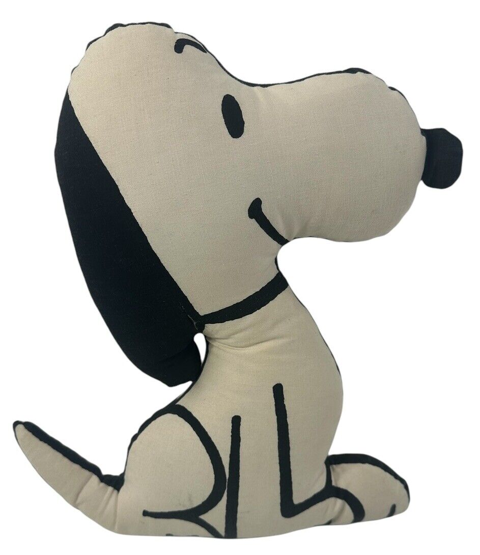 Peanuts Snoopy Pillow Plush Stuffed Doll Beige Jim Young No Tag Tear 1963 Vtg