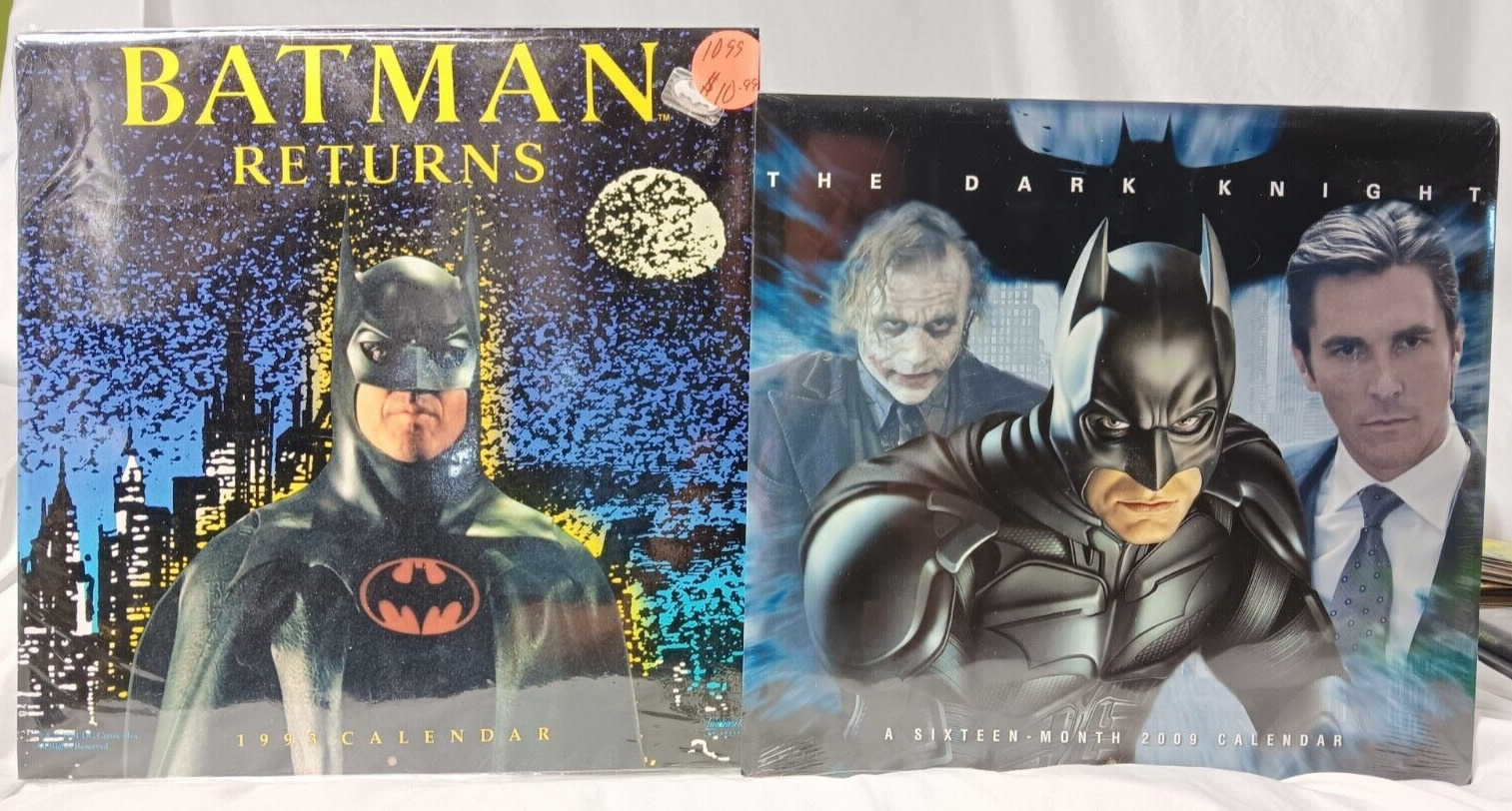 2 Calendars 1993 Batman Returns & 2009 The Dark Knight movies both New unopened