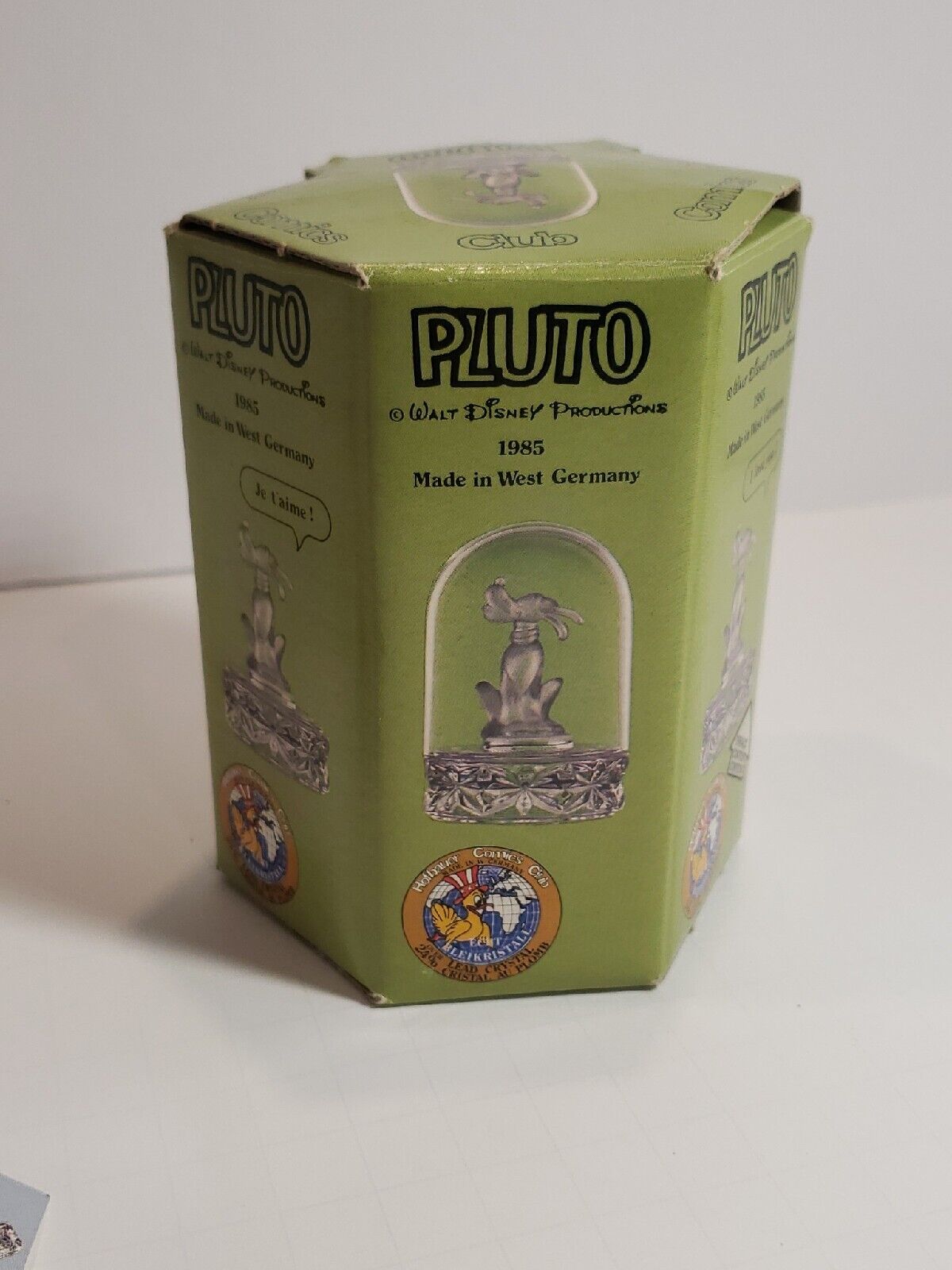 1985 Walt Disney Pluto Hofbauer Lead Crystal Dome - Made In West Germany - Rare