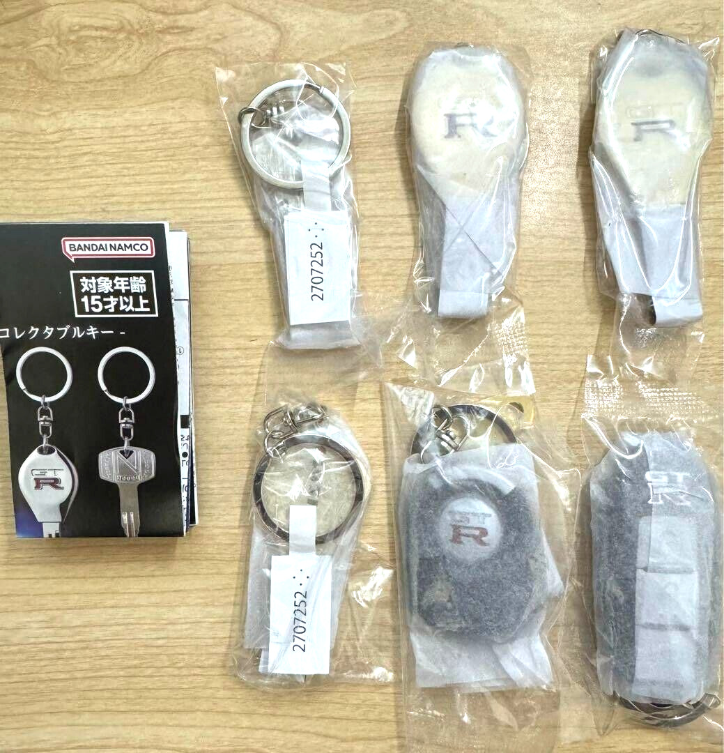 BANDAI NAMCO Nissan GT-R Collectible Key 6 piece Complete Capsule Toy NEW