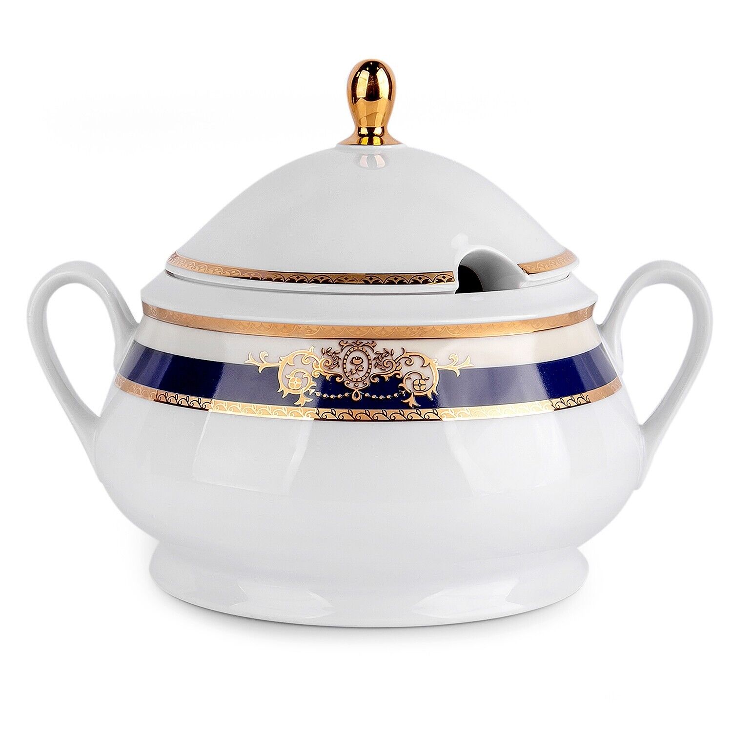 2.7 qt Marie Antoinette Porcelain Tureen European Luxury Dinnerware