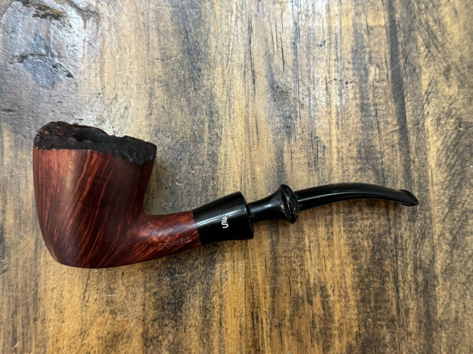 Stanwell Danish Star 63 Estate Pipe Made In Denmark Briar Rusticated Bowl Top