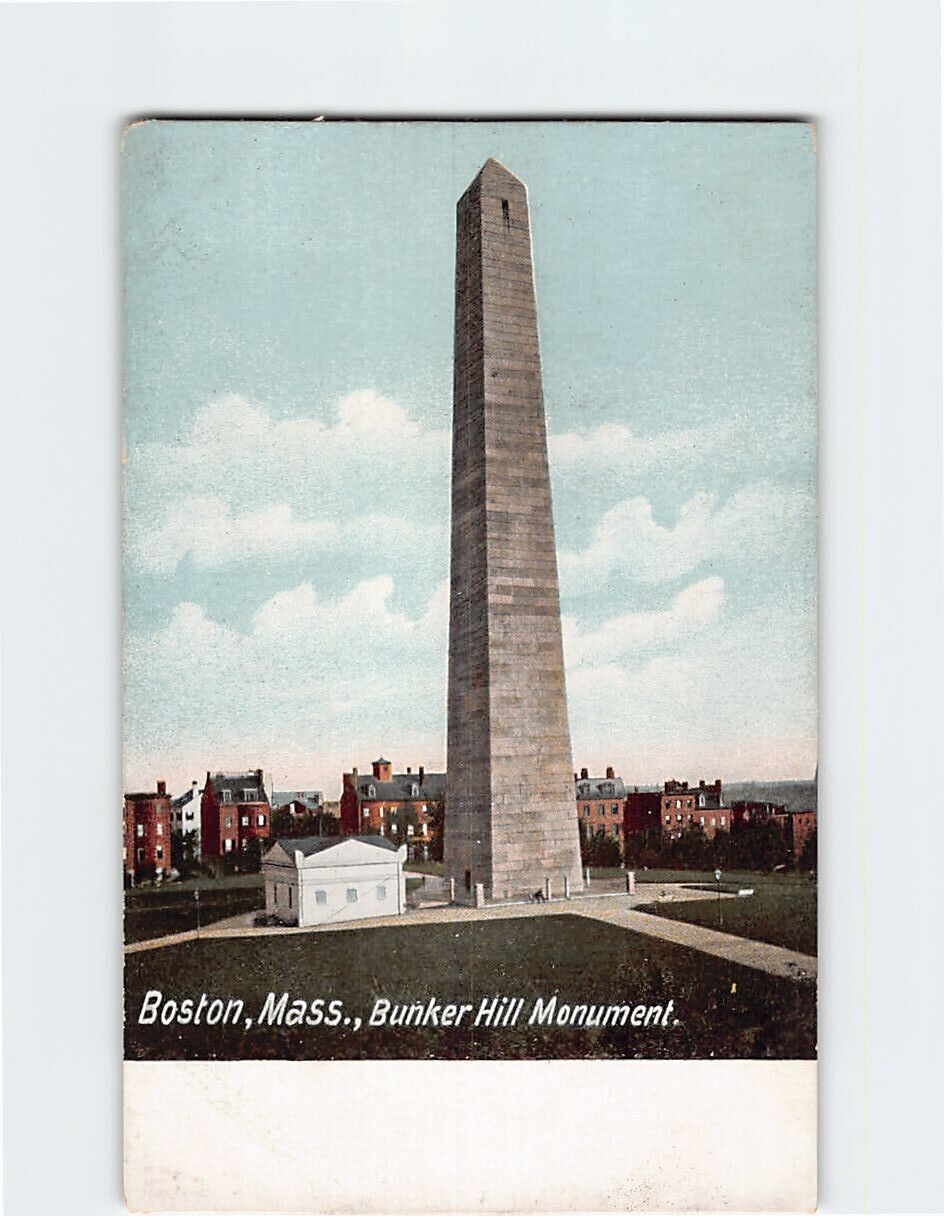 Postcard Bunker Hill Monument Boston Massachusetts USA