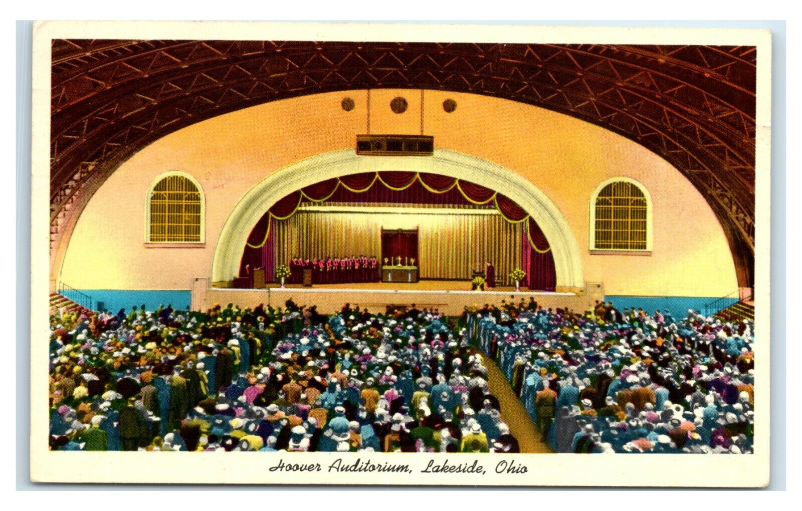 Postcard Hoover Auditorium (interior), Lakeside, Ohio 1962 L27