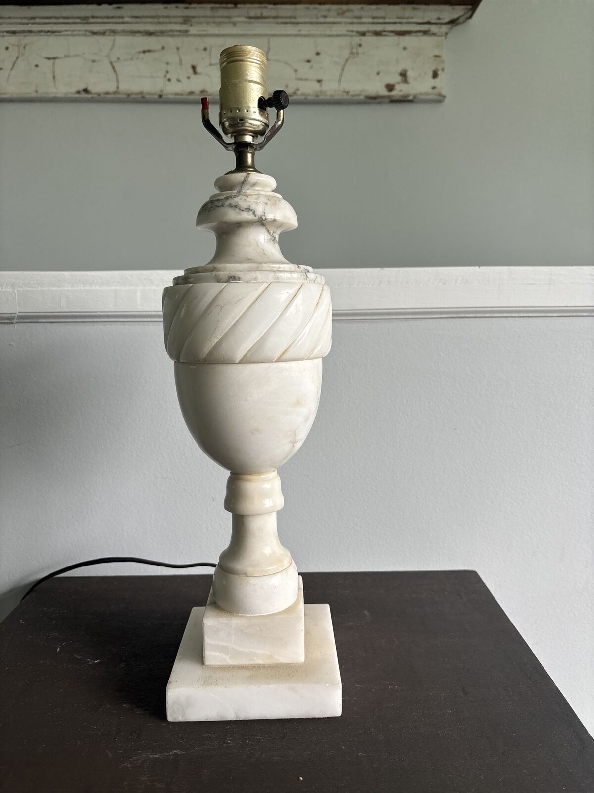 Vintage Alabaster Marble Table Lamp