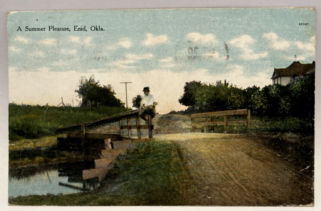 1909 A Summer Pleasure, Enid, Oklahoma OK Vintage Postcard