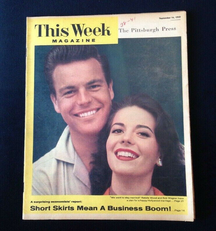 THIS WEEK Magazine - September 14, 1958 - Natalie Wood & Bob Wagner, Bob Turley