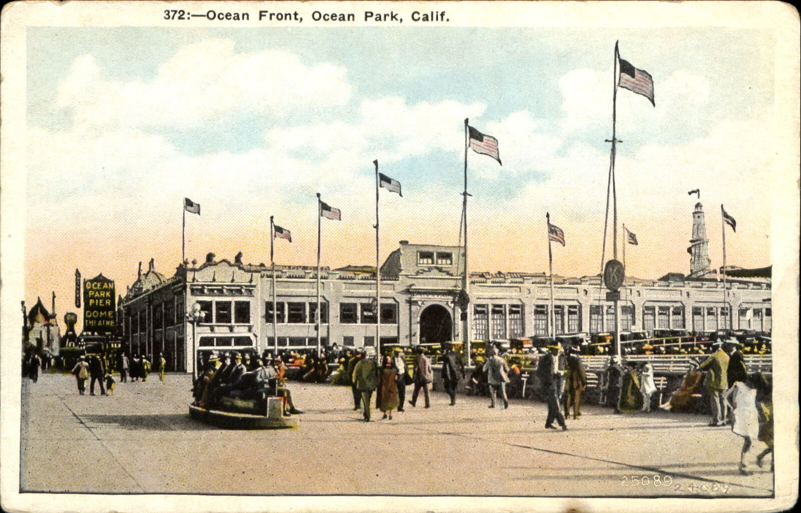 Ocean Front ~ Ocean Park California ~ Dome Theatre ~ Pier ~ 1920s