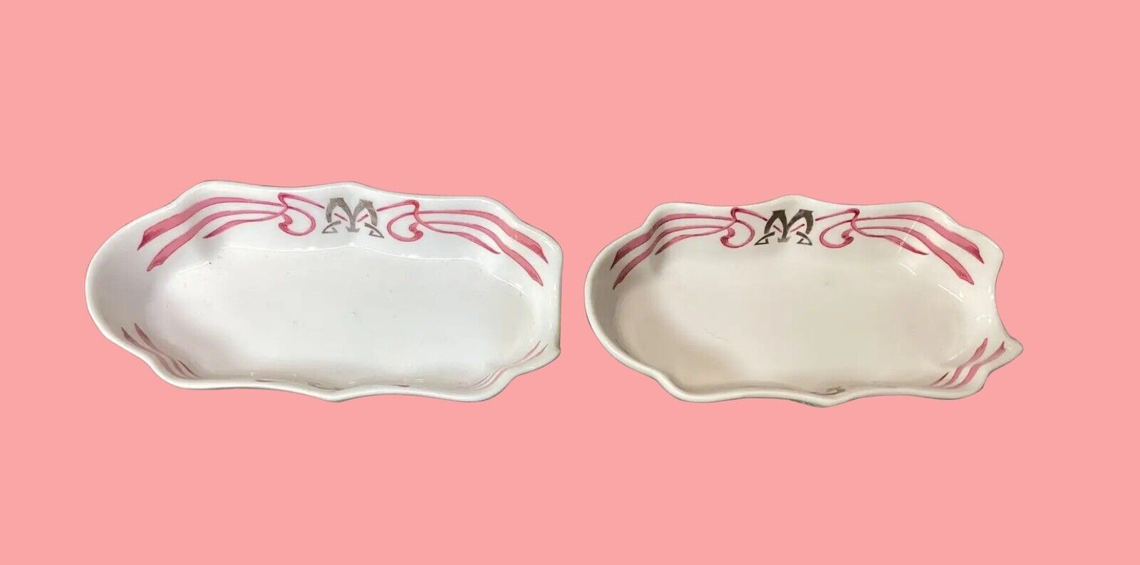 PAIR Of Vintage French Maxim Department Store Cigar Cigarette Ashtrays