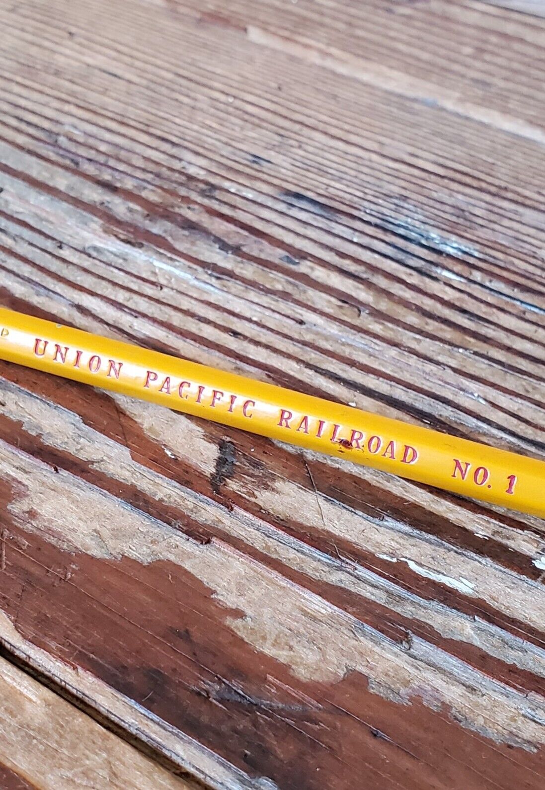 Vintage Union Pacific Railroad RR #1 Pencil 30 40s Bonded Lead Train Wood Rare R