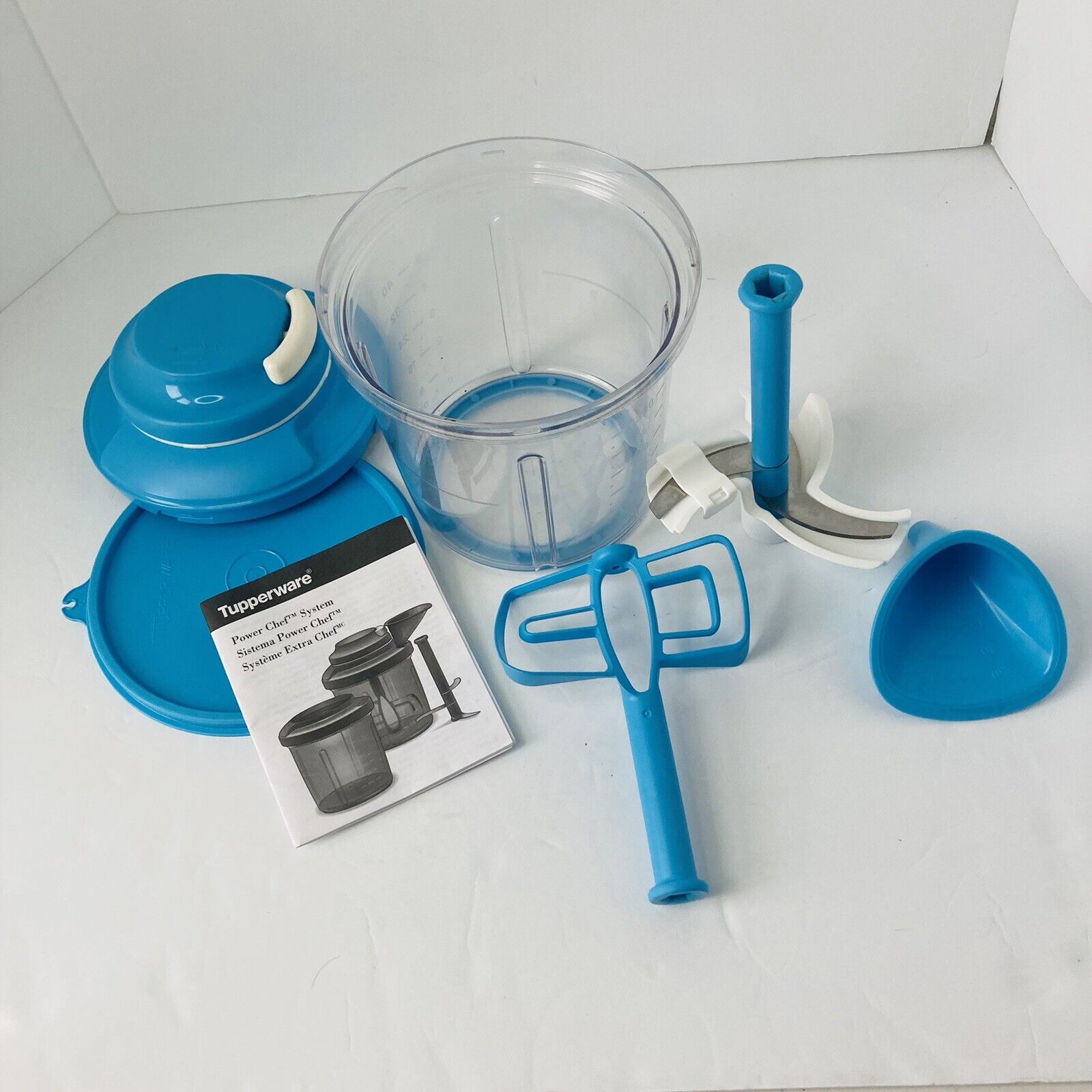 Tupperware Power Chef Supersonic Chopper System Processor Large Blue New