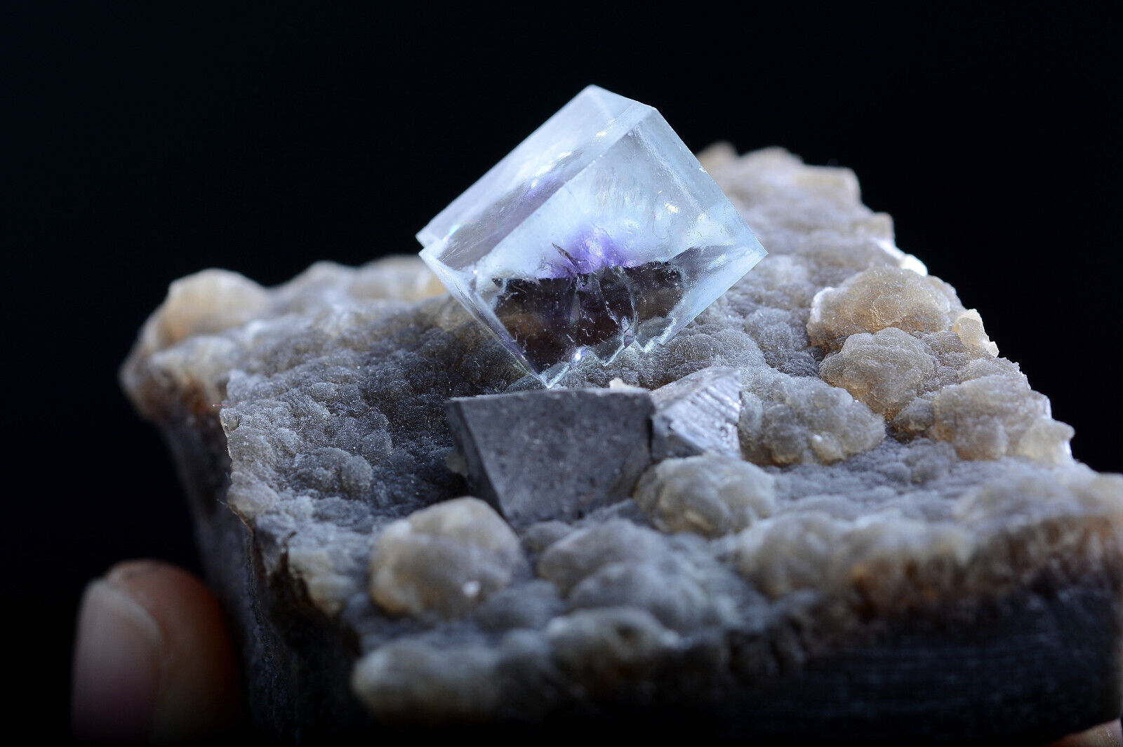 93g Natural Purple FLUORITE & Arsenopyrite Mineral Specimen/Yaogangxian China