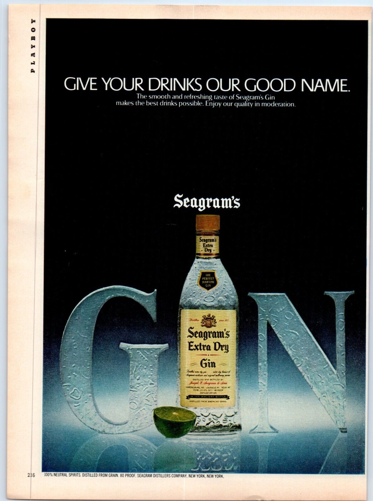 Seagram\'s Extra Dry Gin Give Drinks Our Good Name 1981 Print Ad 8\