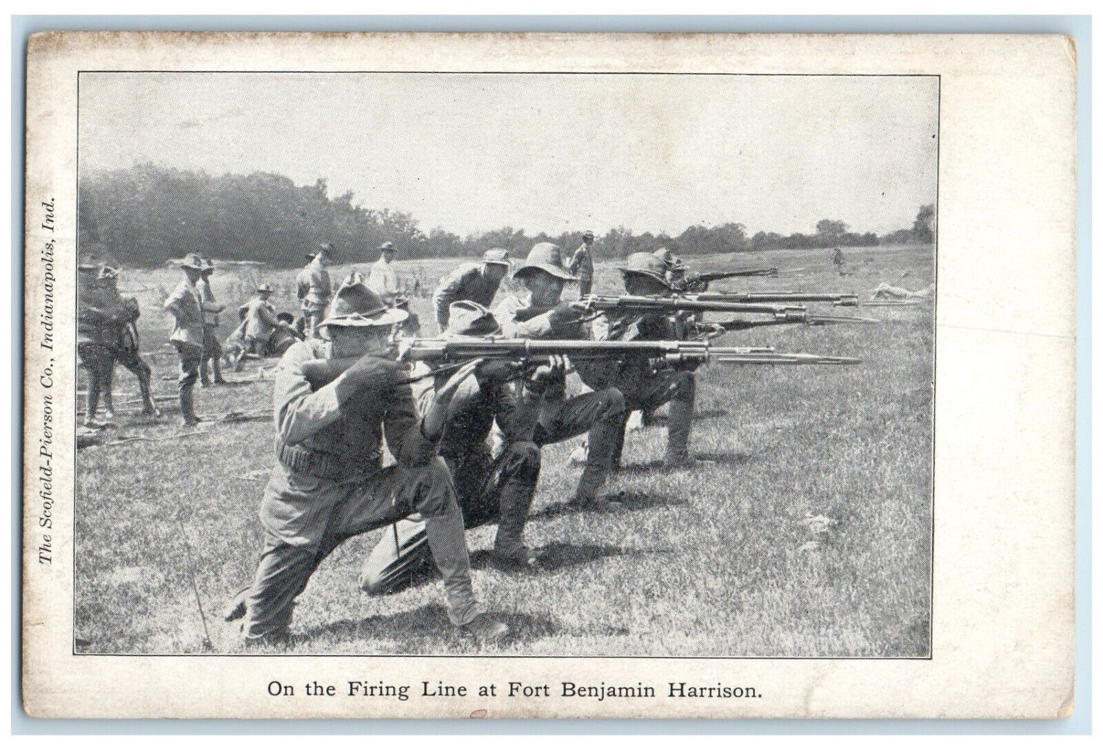c1905 Fort Benjamin Harrison Indiana IN On A Firing Line WW1 Postcard