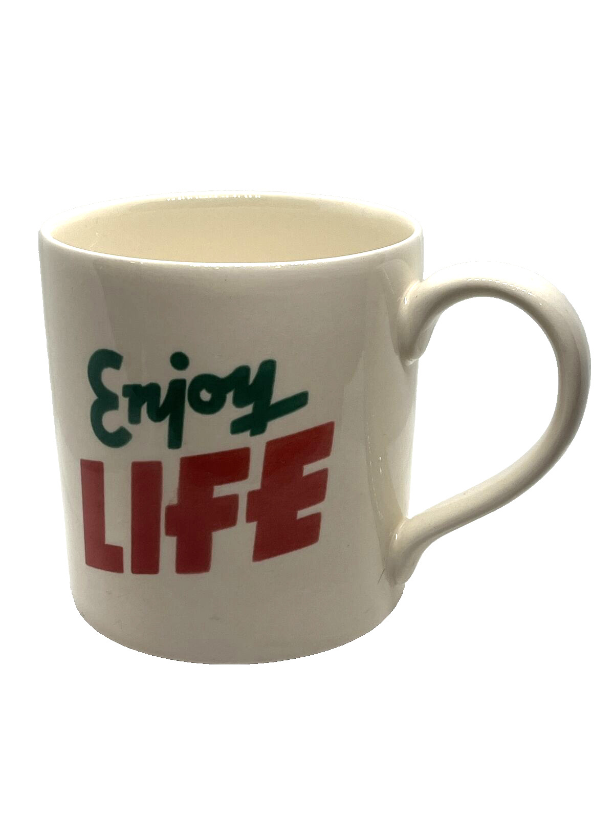 Fishs Eddy - Enjoy Life Ceramic Mug - Made in England Rare Collectable